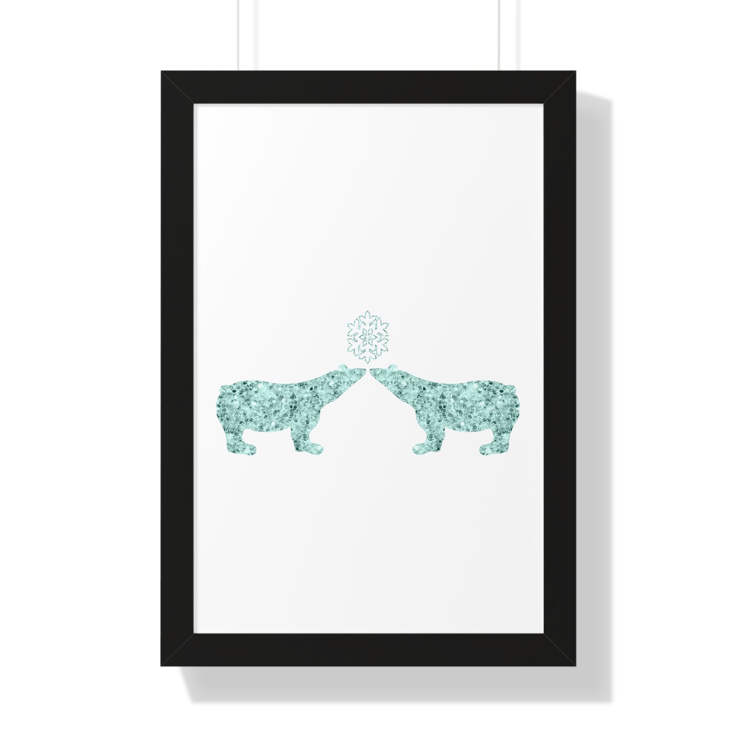 Two Polar Bear Blue Gem Art Framed Vertical Poster