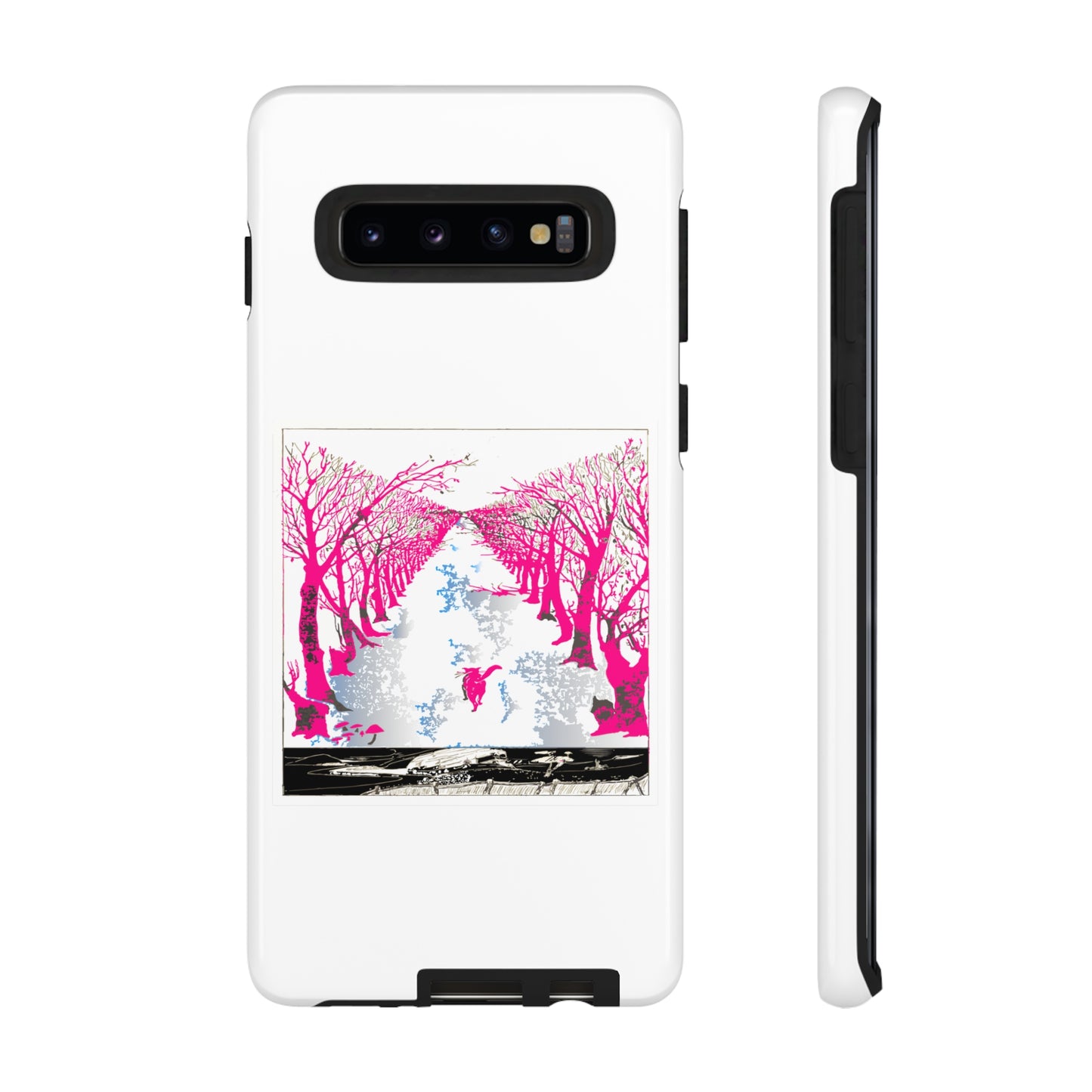 Pink Cat in the Woods Art Tough Cases