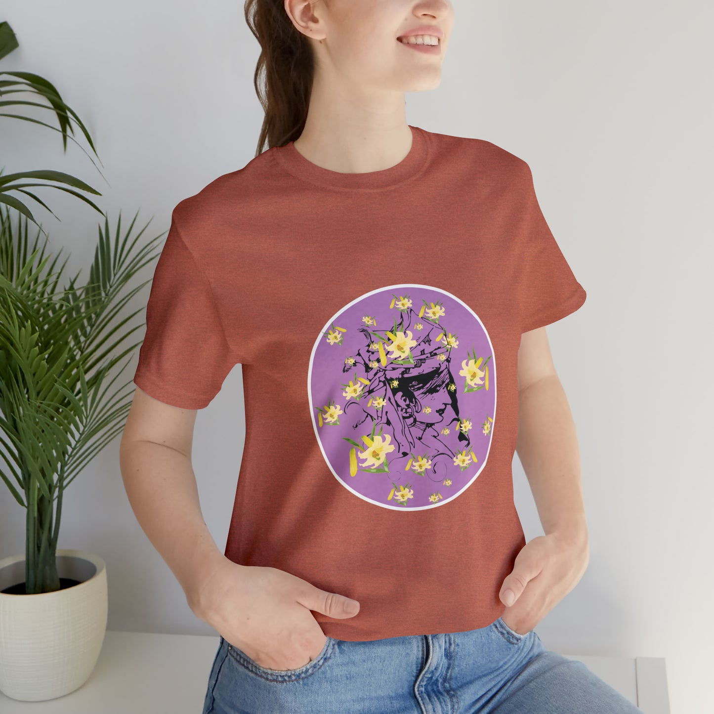 Purple Daffodil Woman Art Unisex Jersey Short Sleeve Tee