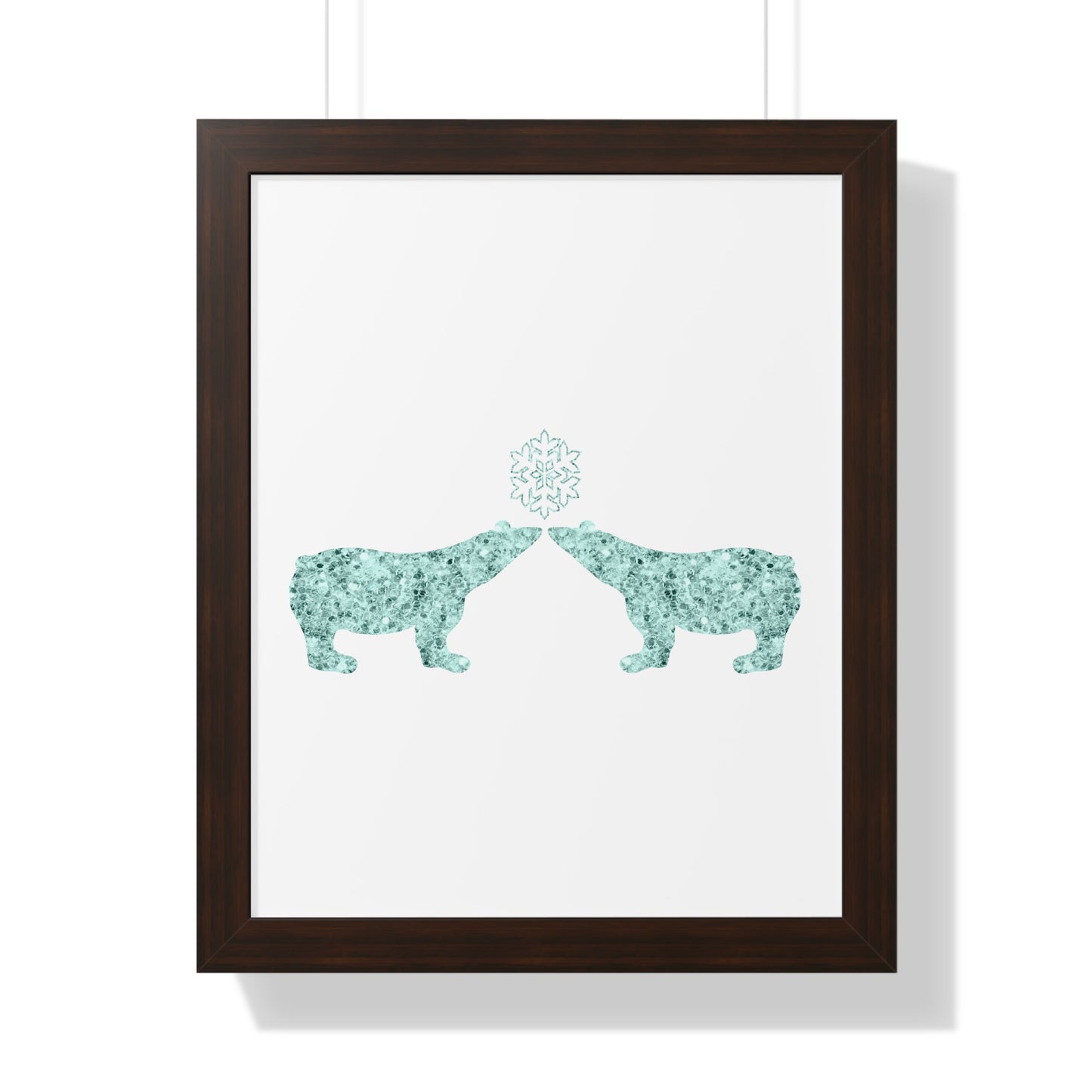 Two Polar Bear Blue Gem Art Framed Vertical Poster