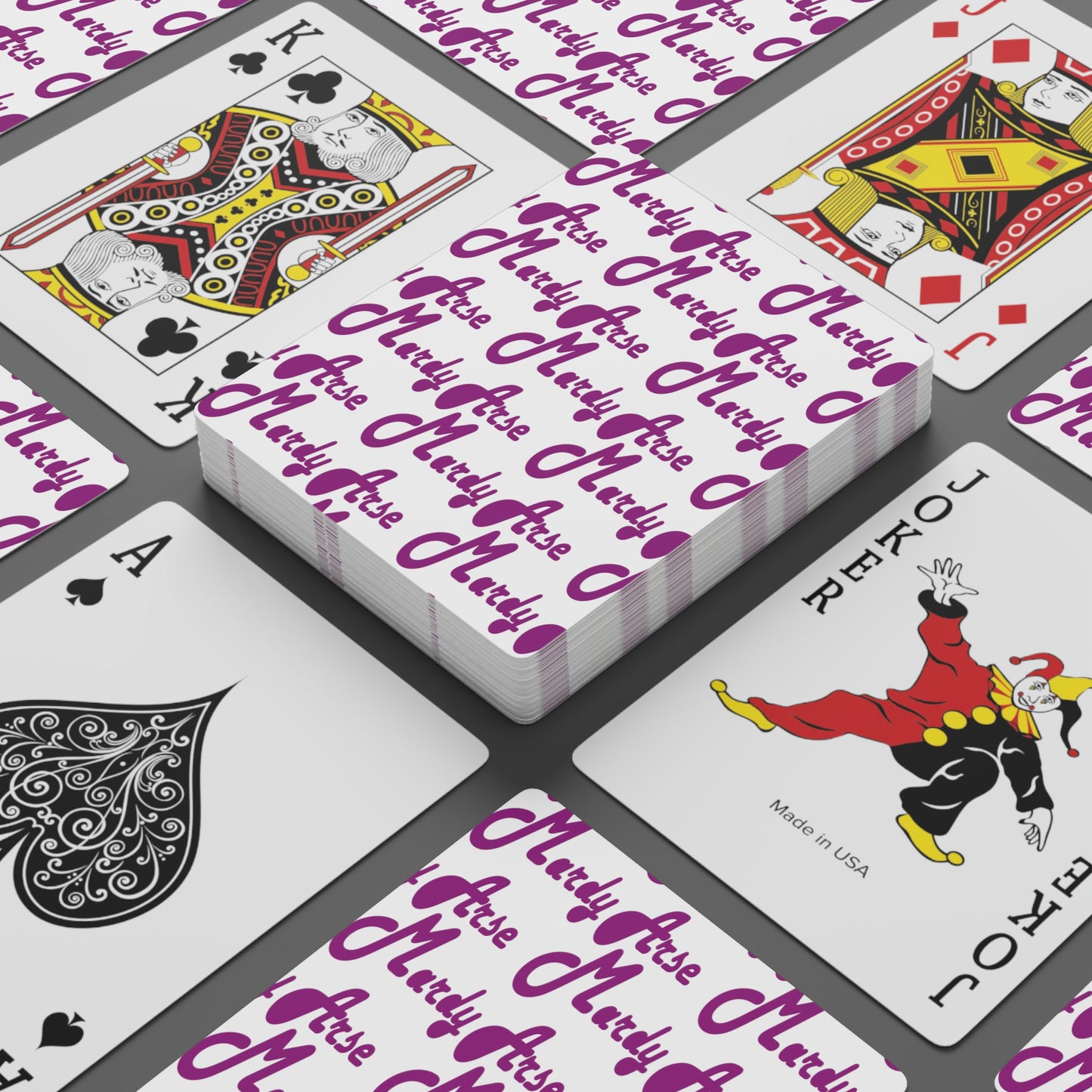 Mardy Arse, Sheffield Dialect Purple Typography Custom Poker Cards