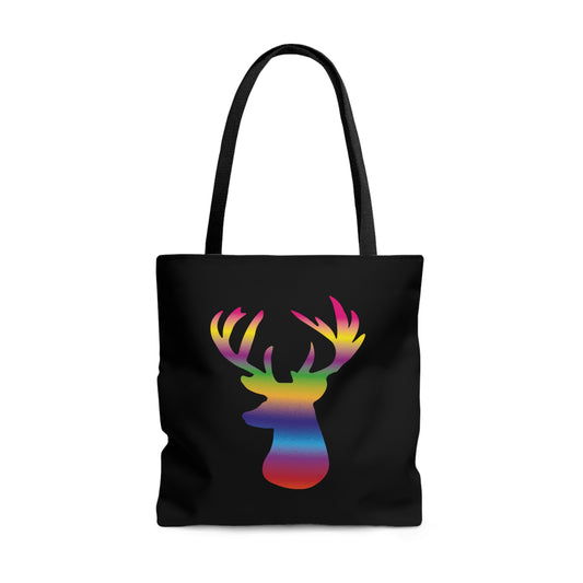 Rainbow Stag Head Tote Bag (AOP)