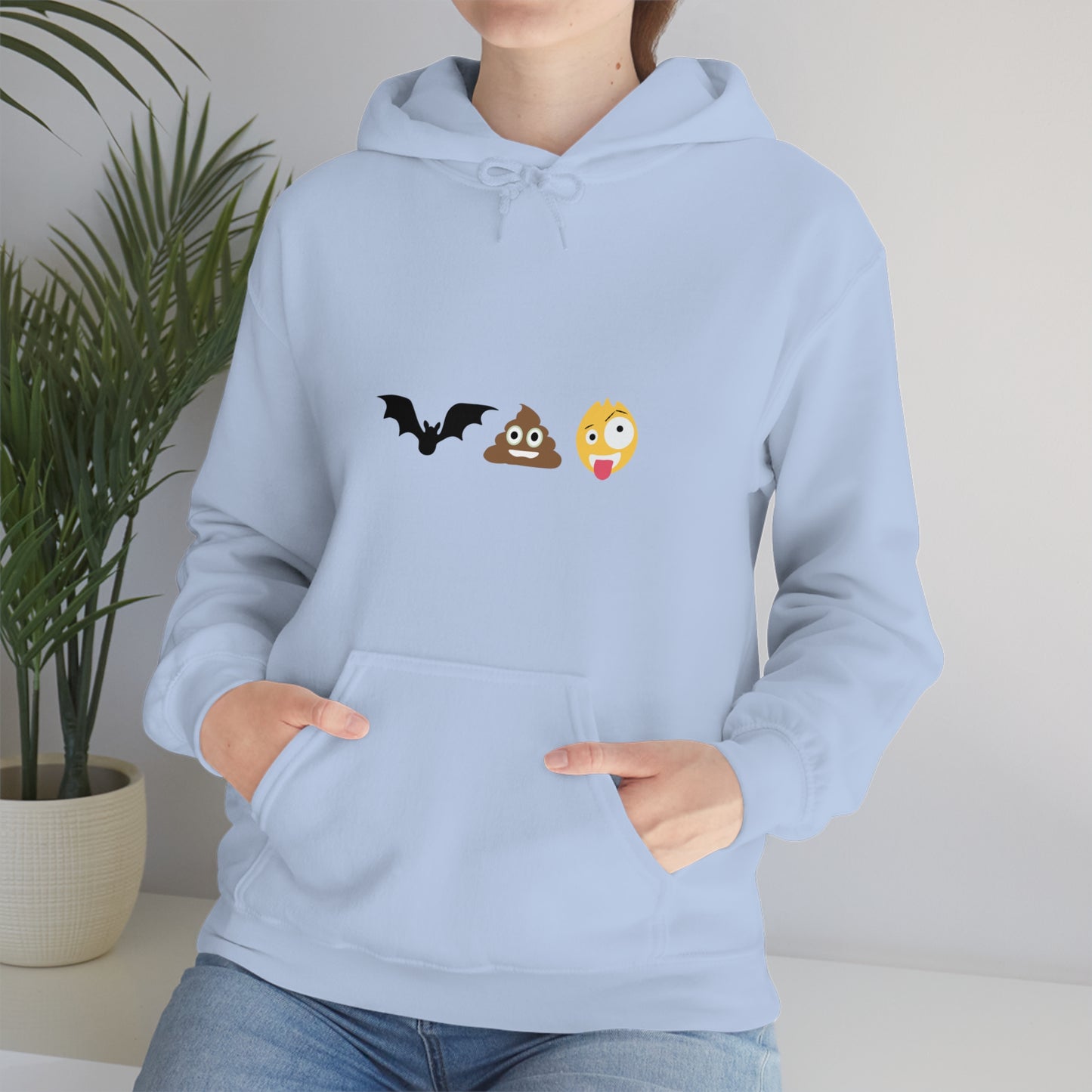 Emoji, Bat, Pooh Crazy, Humour Unisex Heavy Blend™ Hooded Sweatshirt