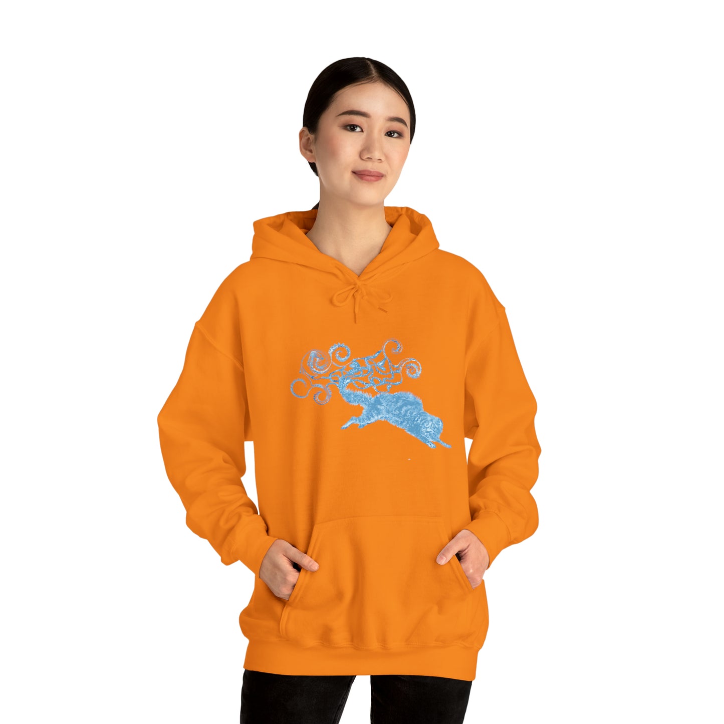 Blue Cat's Tail Art Unisex Heavy Blend™ Hooded Sweatshirt