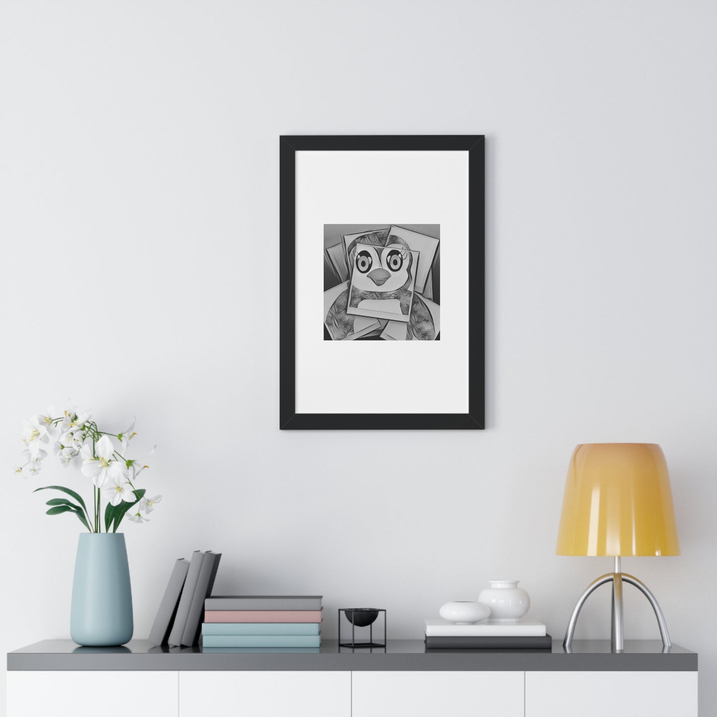 The Penguinies Photogprah Black & White Art Framed Vertical Poster