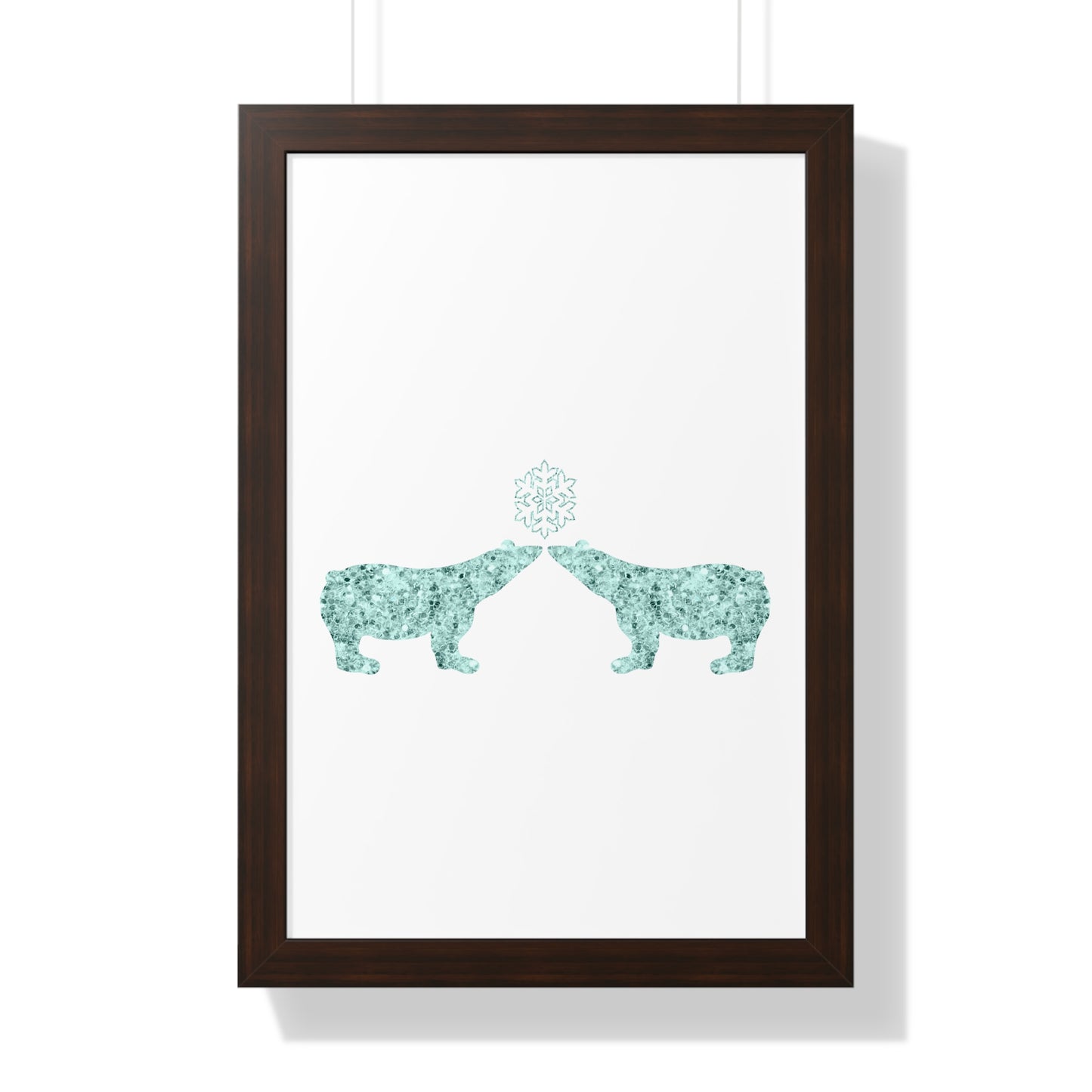 Two Polar Bear Blue Gem Art Framed Vertical Poster