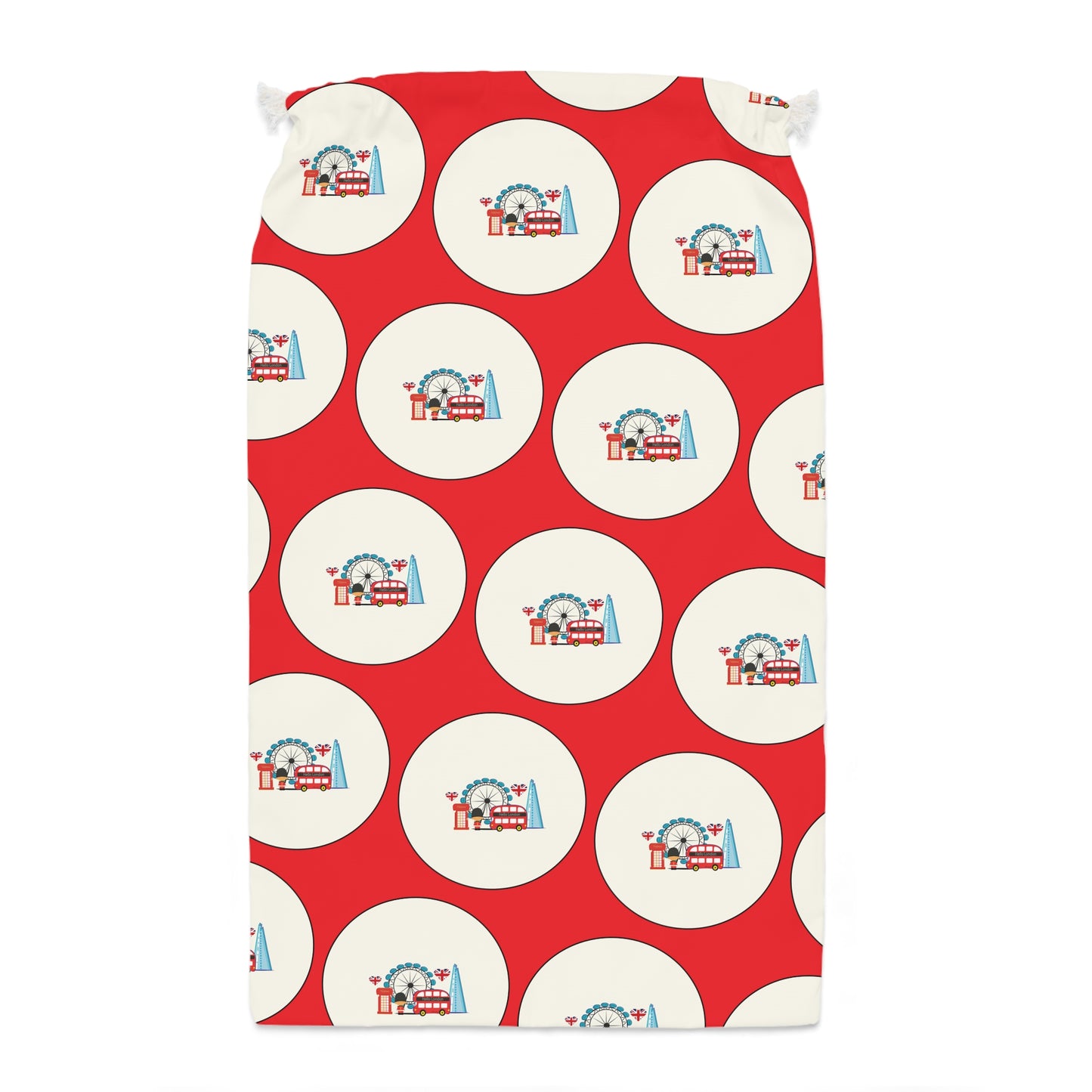 London Illustration City, Circle Pattern Red Sack