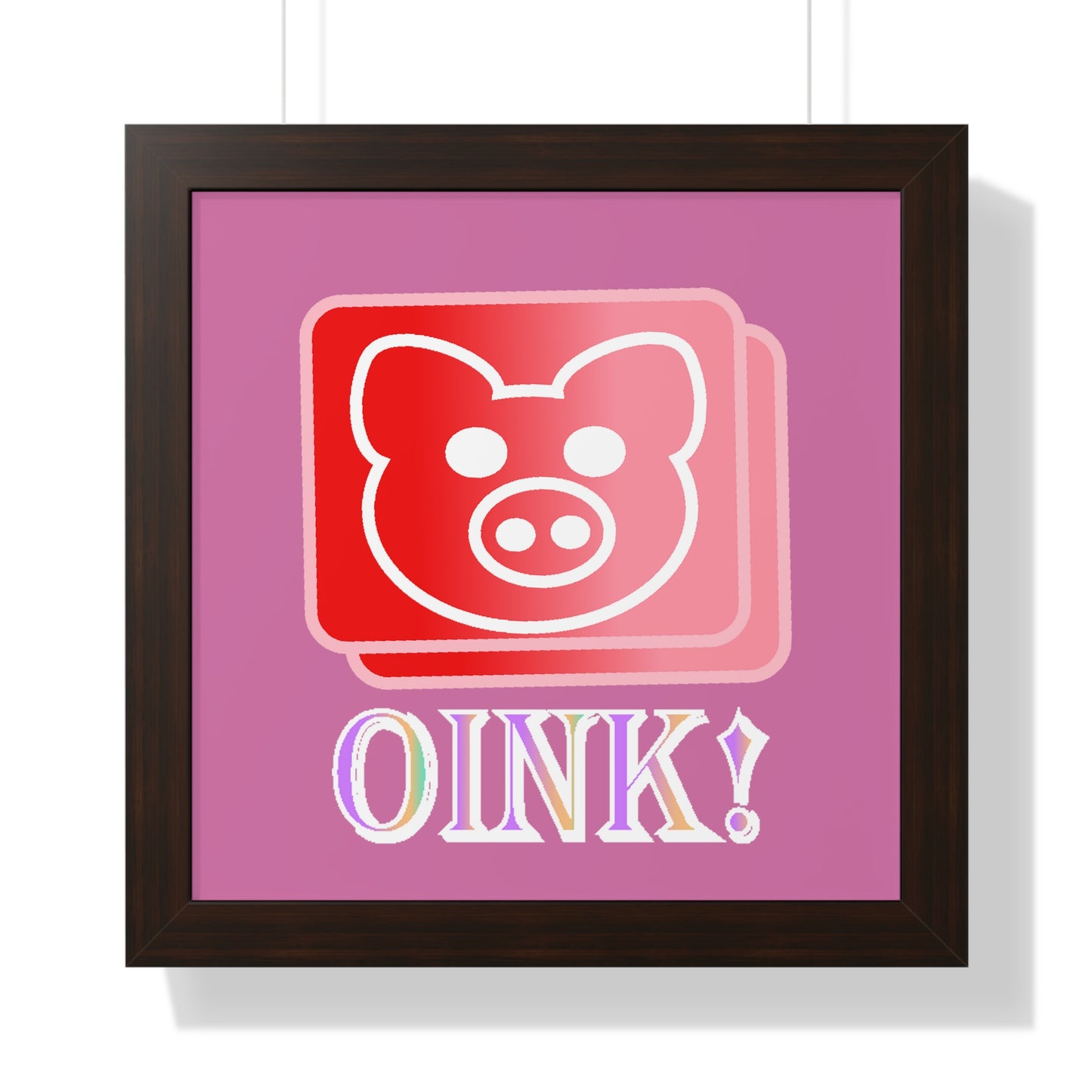 Pig Oink! Pink Digital Art Framed Vertical Poster