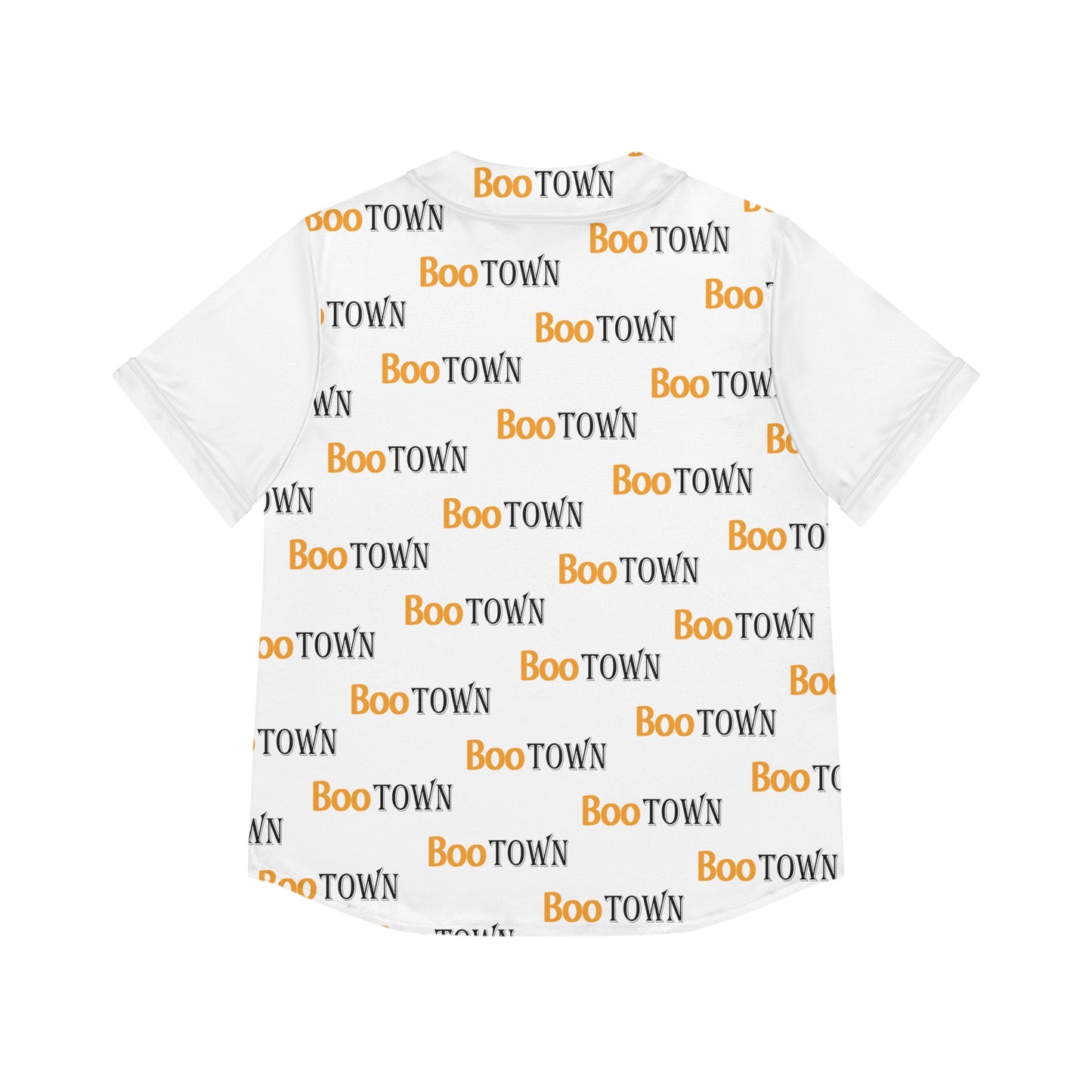 Boo Town Pattern Orange & Back Women's Baseball Jersey (AOP)