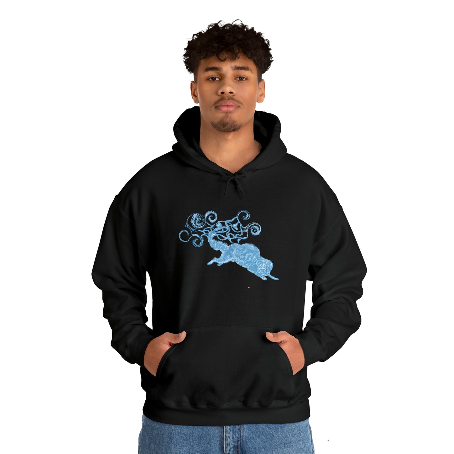 Blue Cat's Tail Art Unisex Heavy Blend™ Hooded Sweatshirt