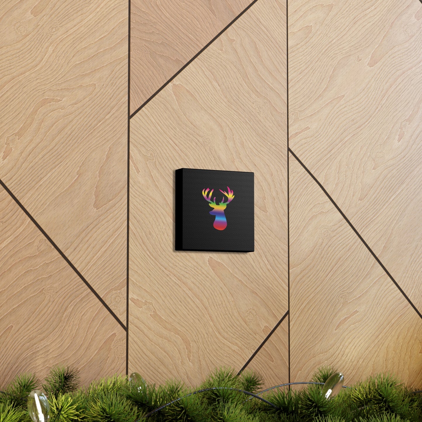 Rainbow Stag Head Canvas Gallery Wraps