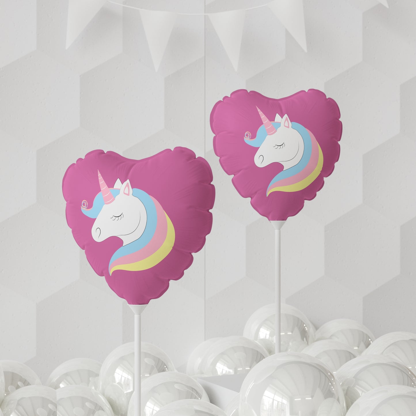 Unicorn Pink Balloon (Round and Heart-shaped), 11"