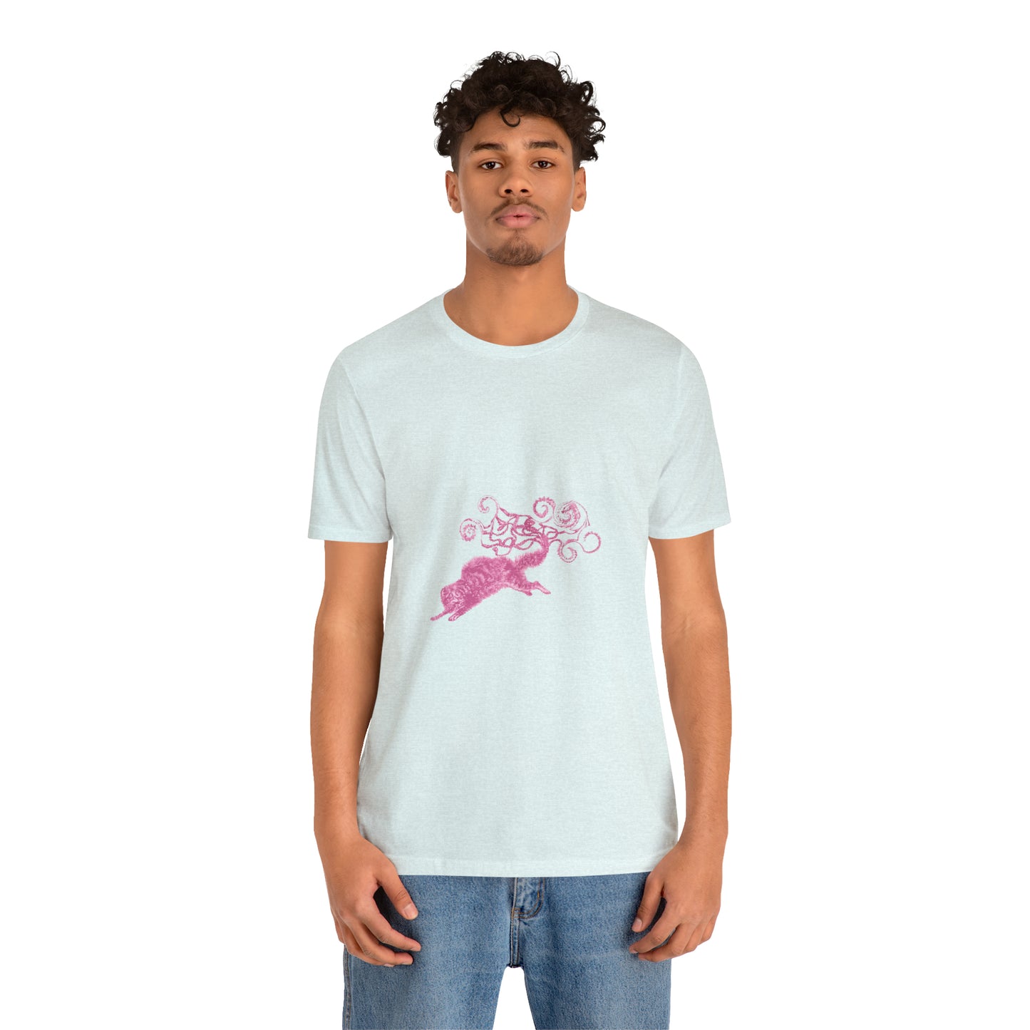 Pink Cat's Tail Art Unisex Jersey Short Sleeve Tee