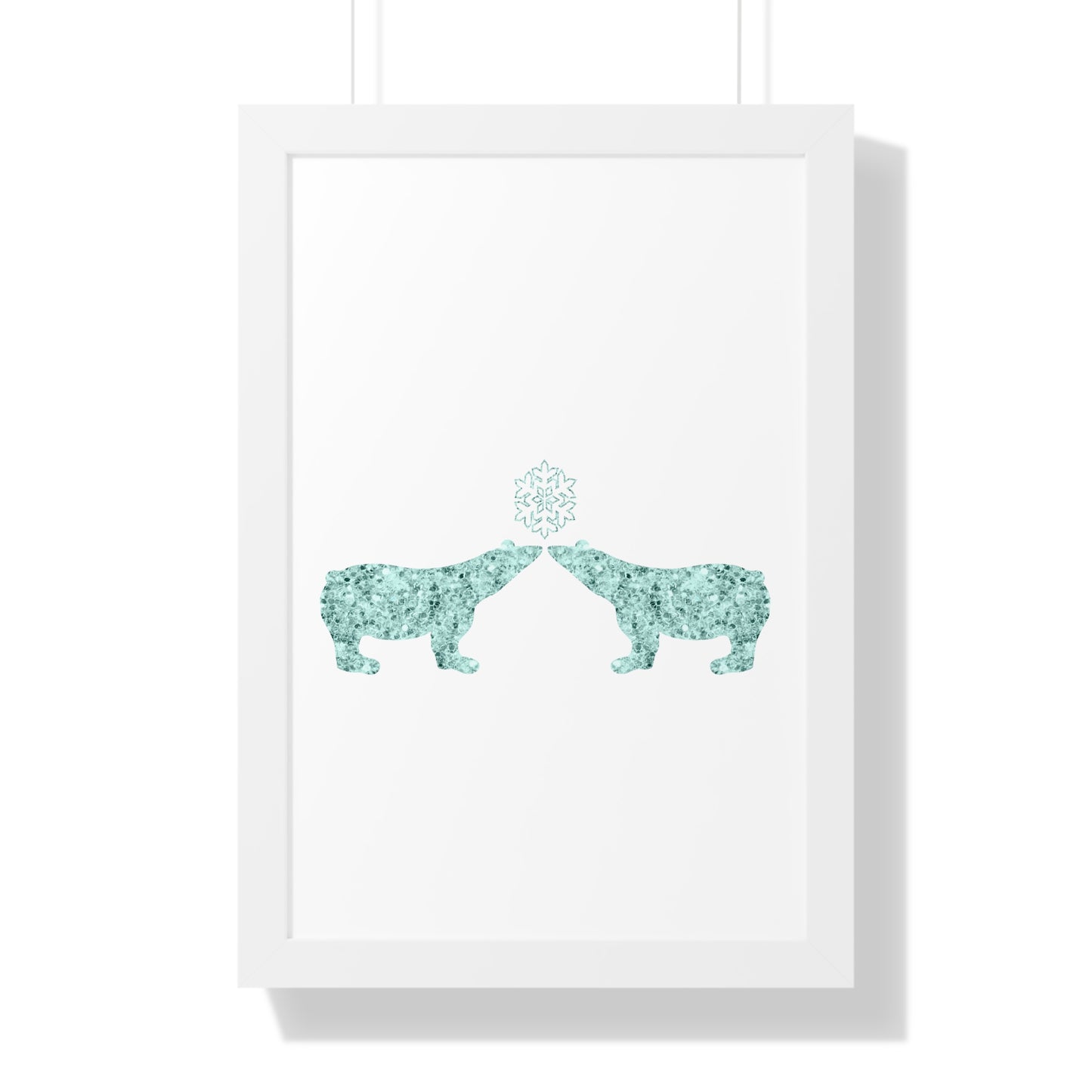 Two Polar Bear Blue Gem Art Framed Vertical Poster