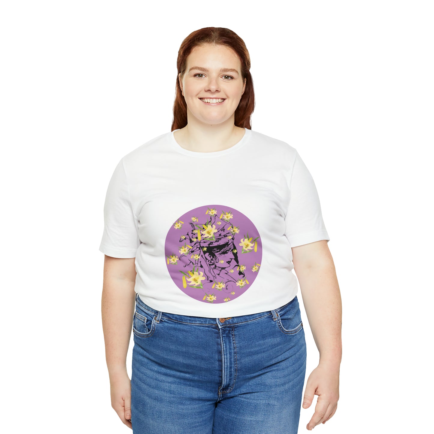 Purple Daffodil Woman Art Unisex Jersey Short Sleeve Tee