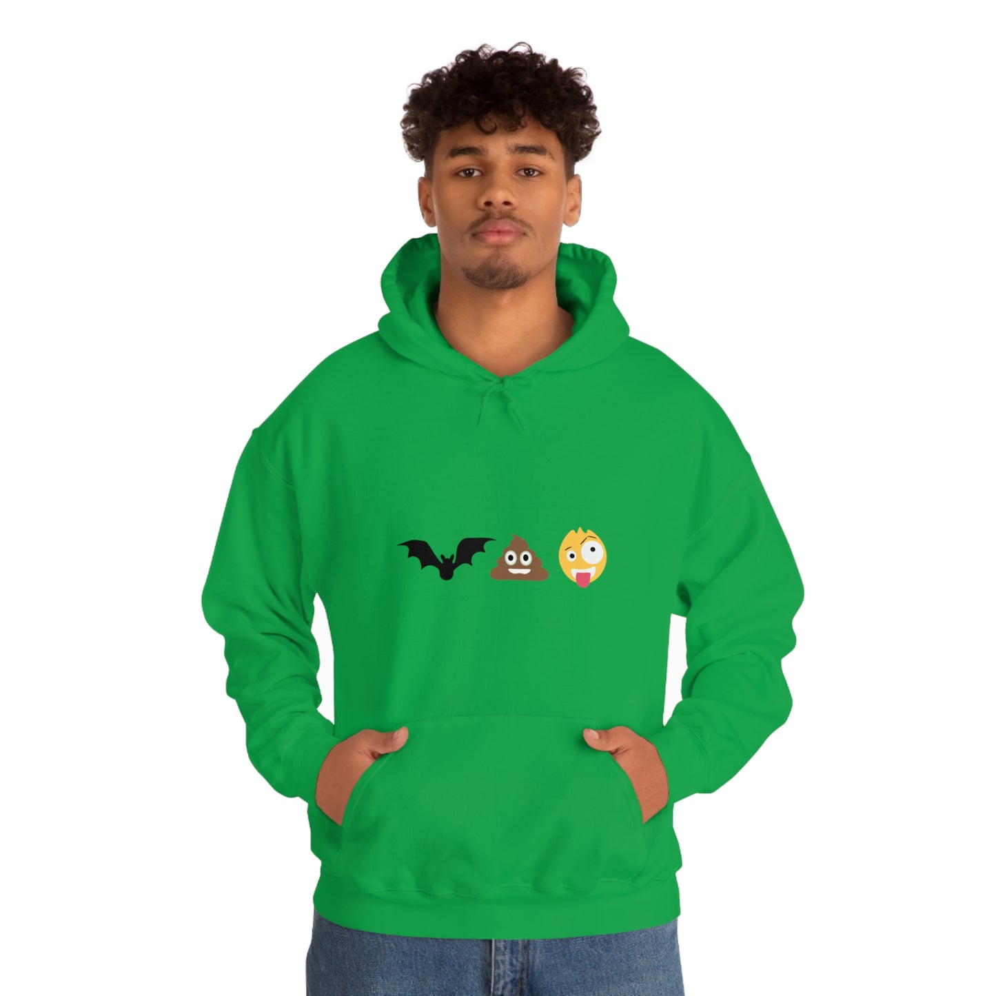 Emoji, Bat, Pooh Crazy, Humour Unisex Heavy Blend™ Hooded Sweatshirt