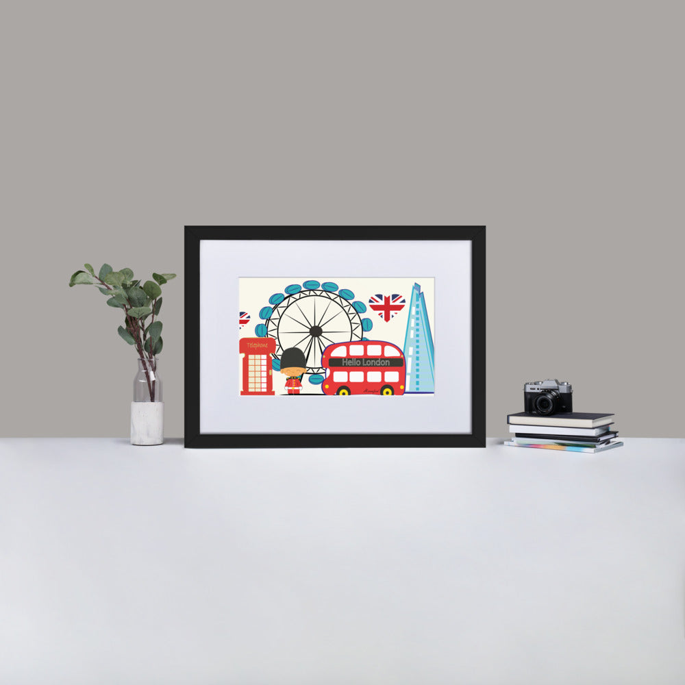 London Illustration Art Matte Paper Framed Poster With Mat