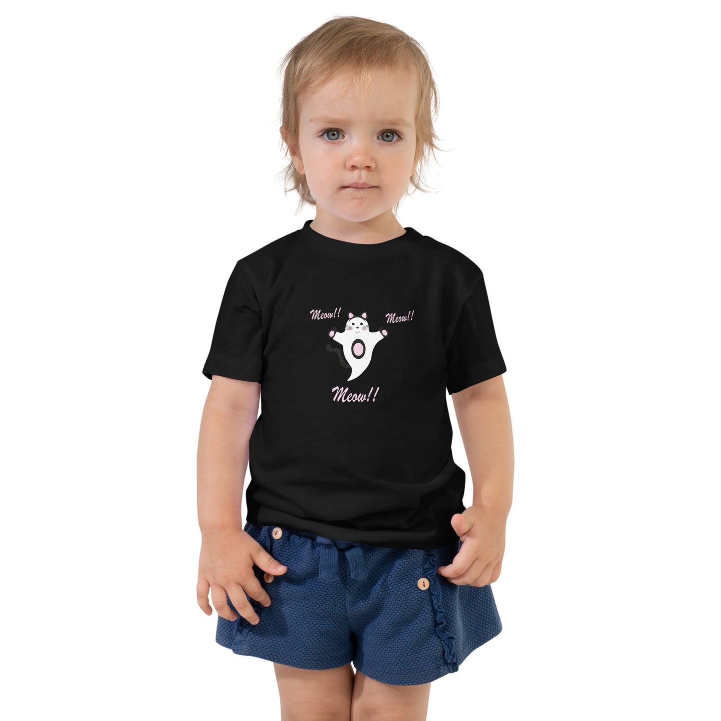 Meow!! Cat Ghost Toddler Short Sleeve Tee