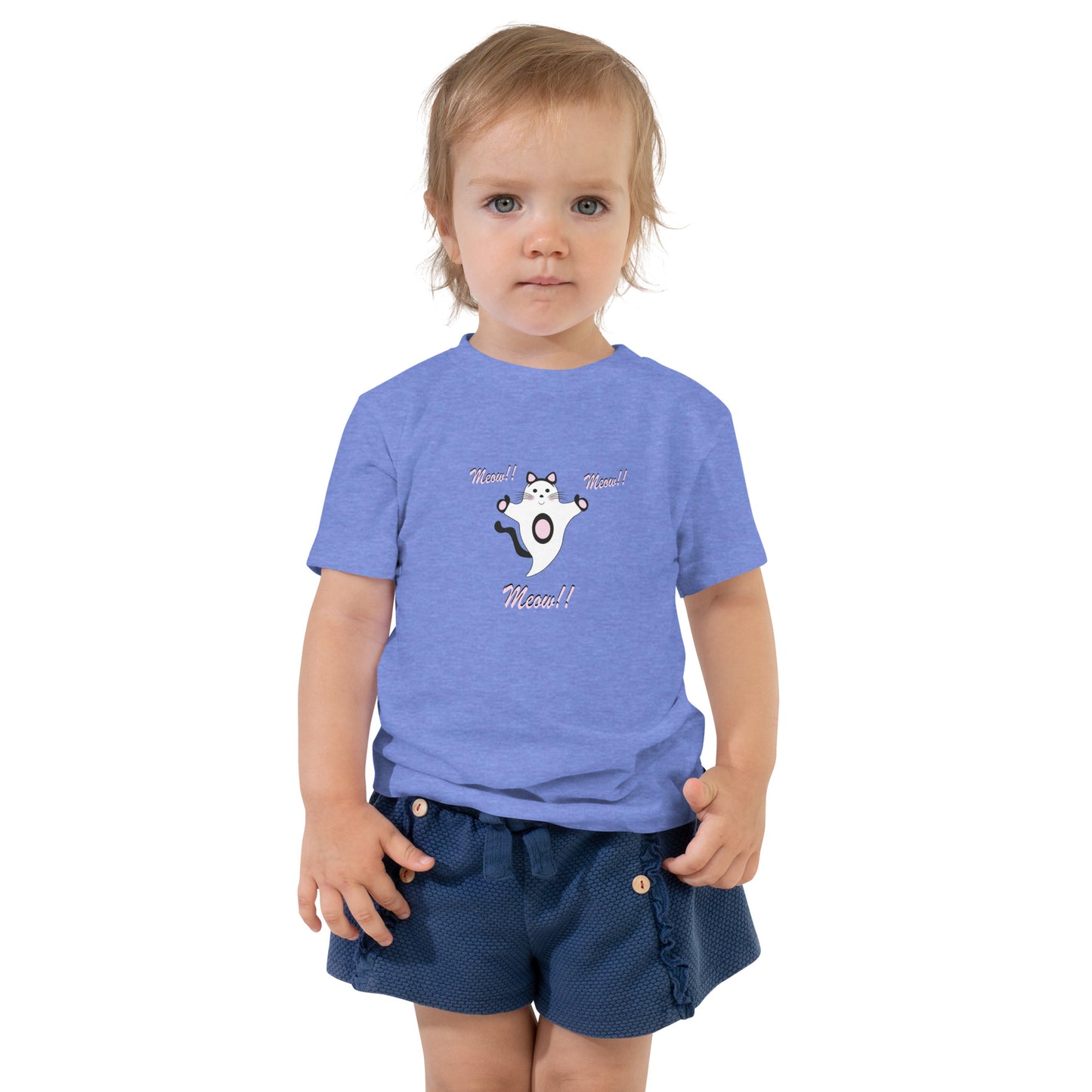 Meow!! Cat Ghost Toddler Short Sleeve Tee