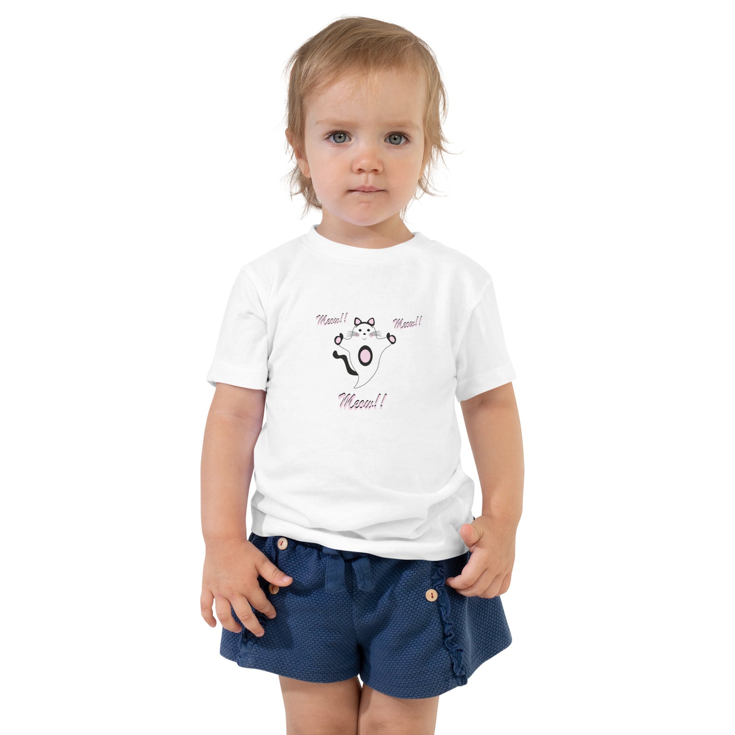 Meow!! Cat Ghost Toddler Short Sleeve Tee